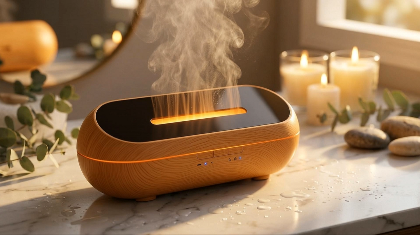 AquaAura Flame Diffuser (Wood)
